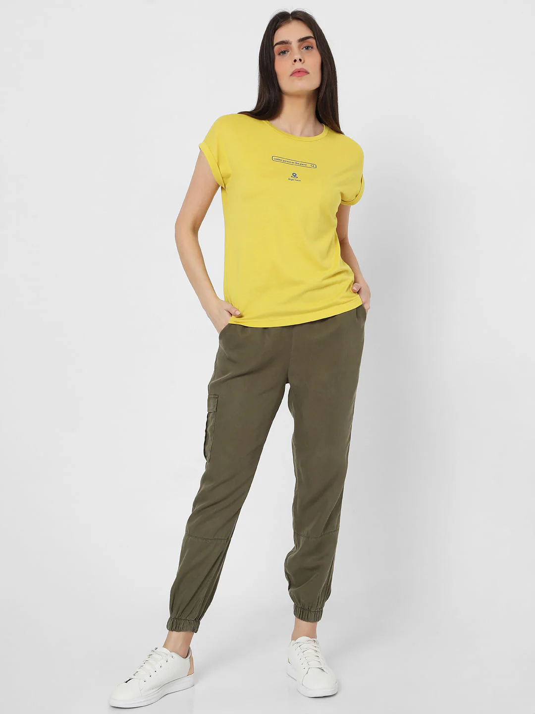 Yellow Slogan Print T-Shirt - Image 4