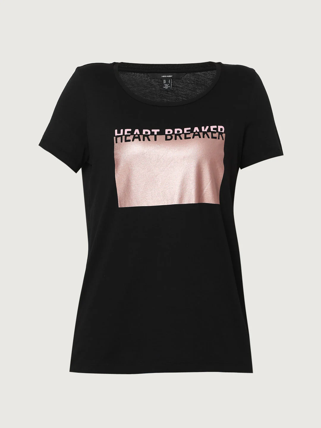 Black Typographic Foil Print T-Shirt - Image 6