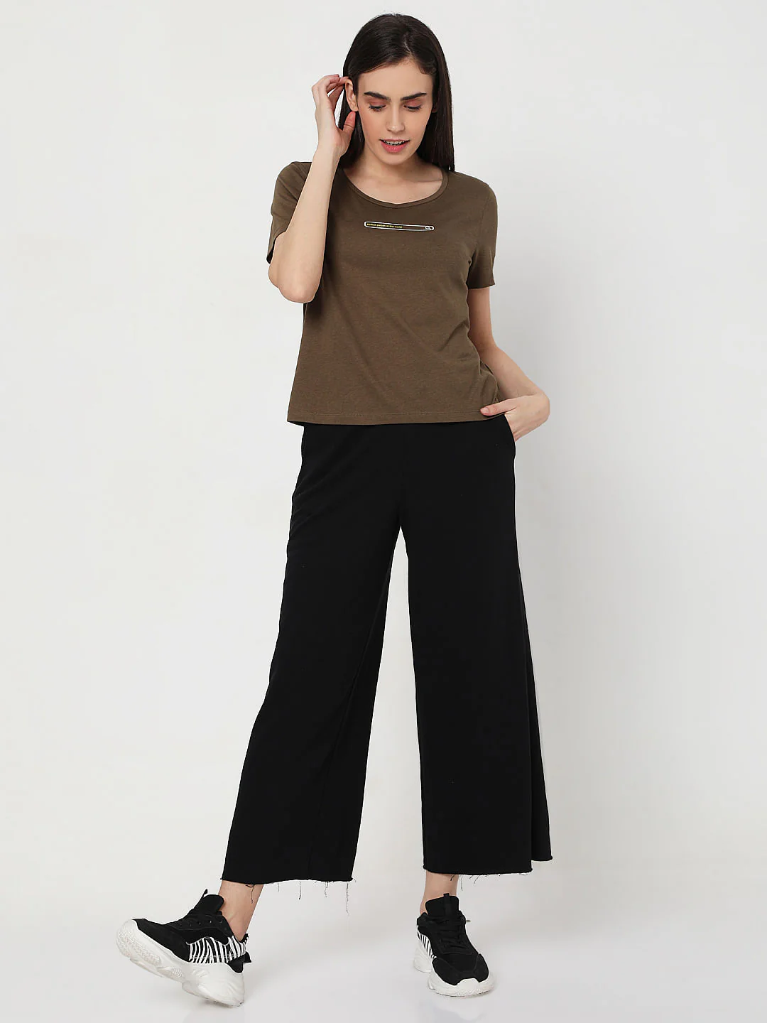 Brown Slogan Print T-Shirt - Image 4