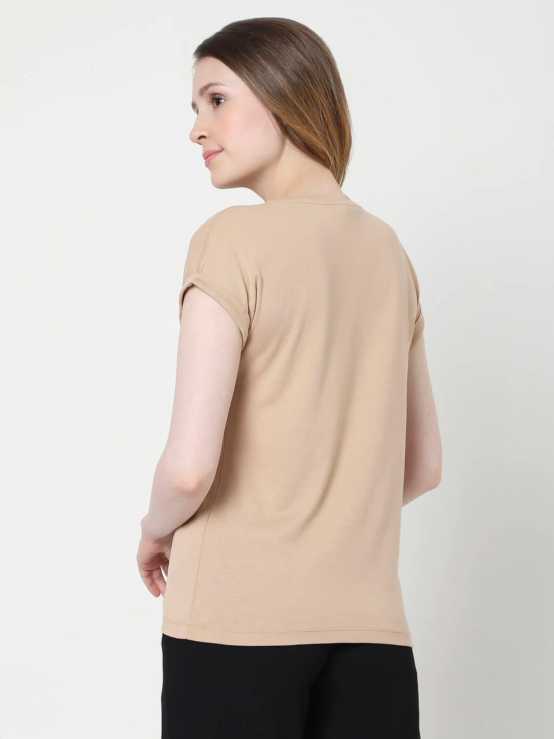 Beige Slogan Print T-Shirt - Image 4