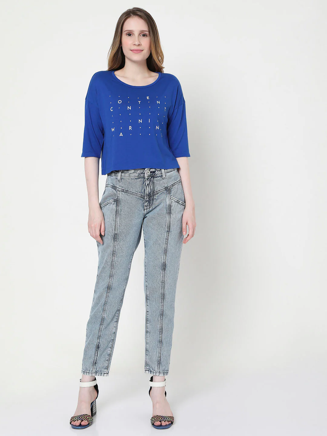 Blue Typographic Print T-Shirt - Image 5