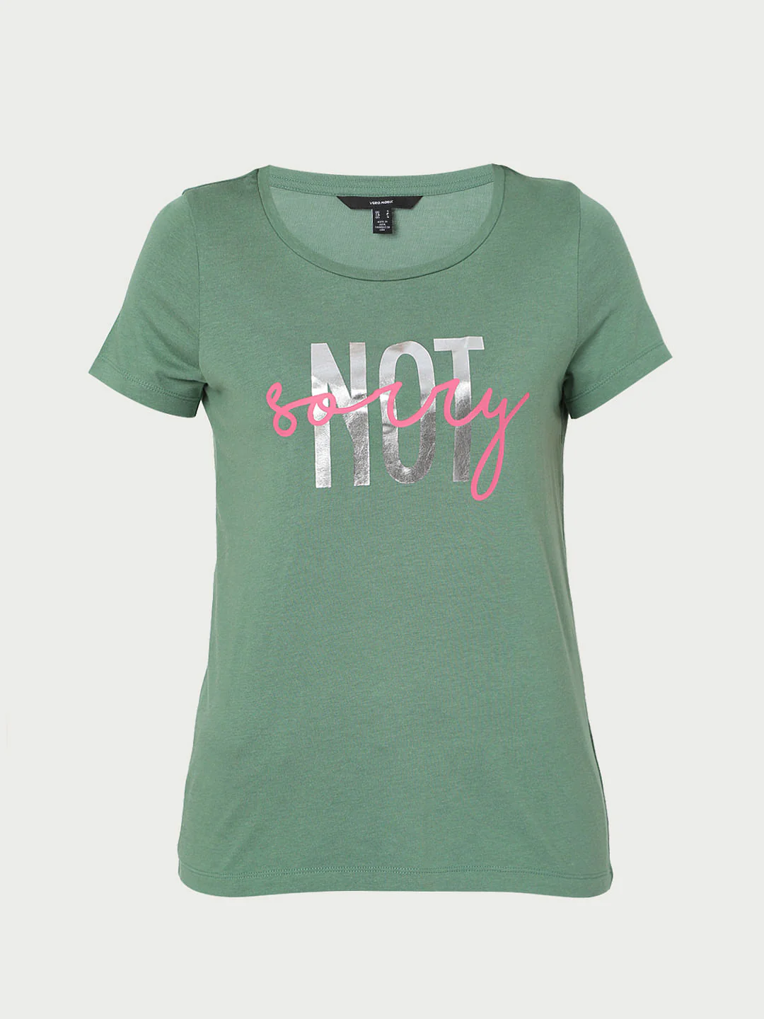 Green Slogan Print T-Shirt - Image 6