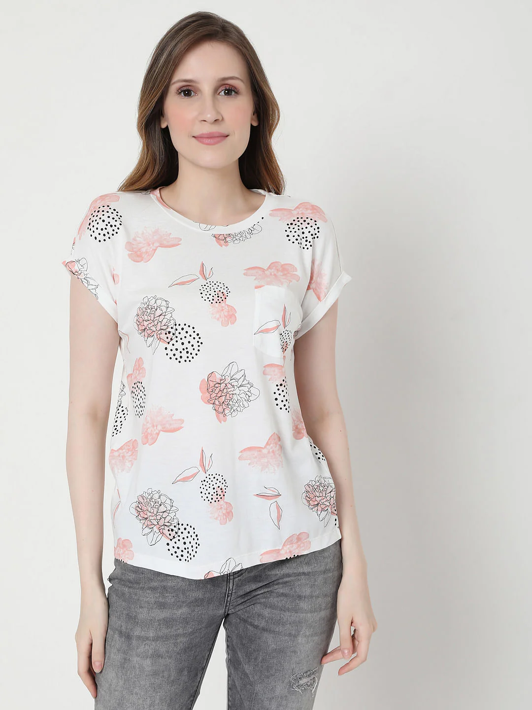 White Floral T-Shirt - Image 2