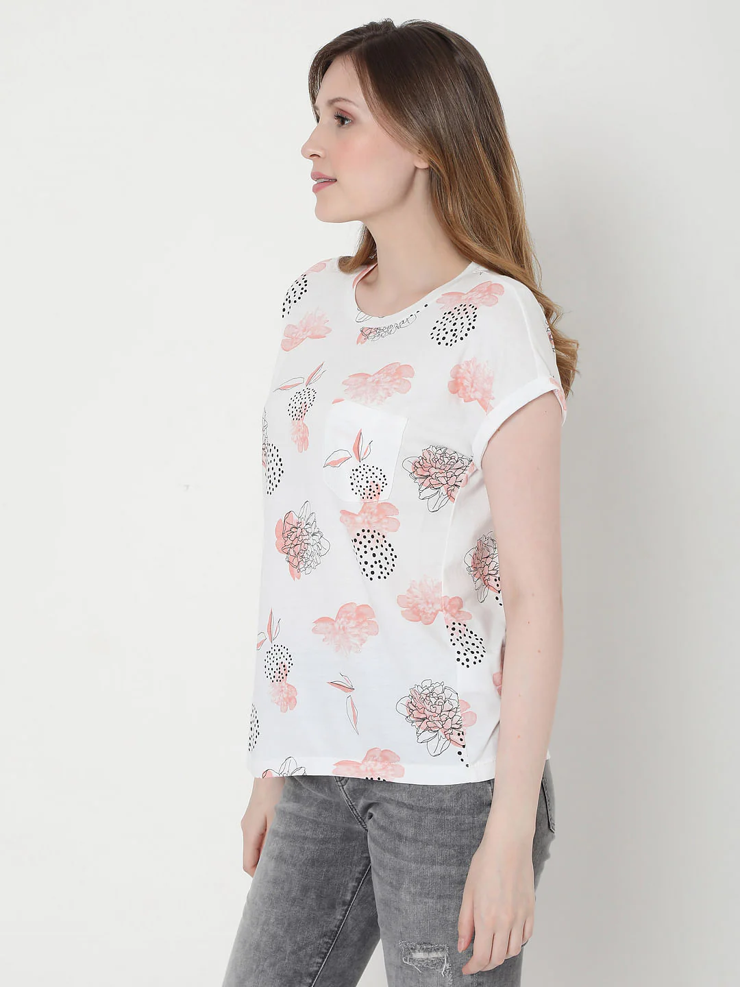White Floral T-Shirt - Image 3