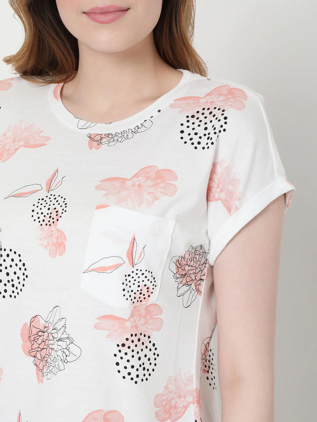 White Floral T-Shirt - Image 6