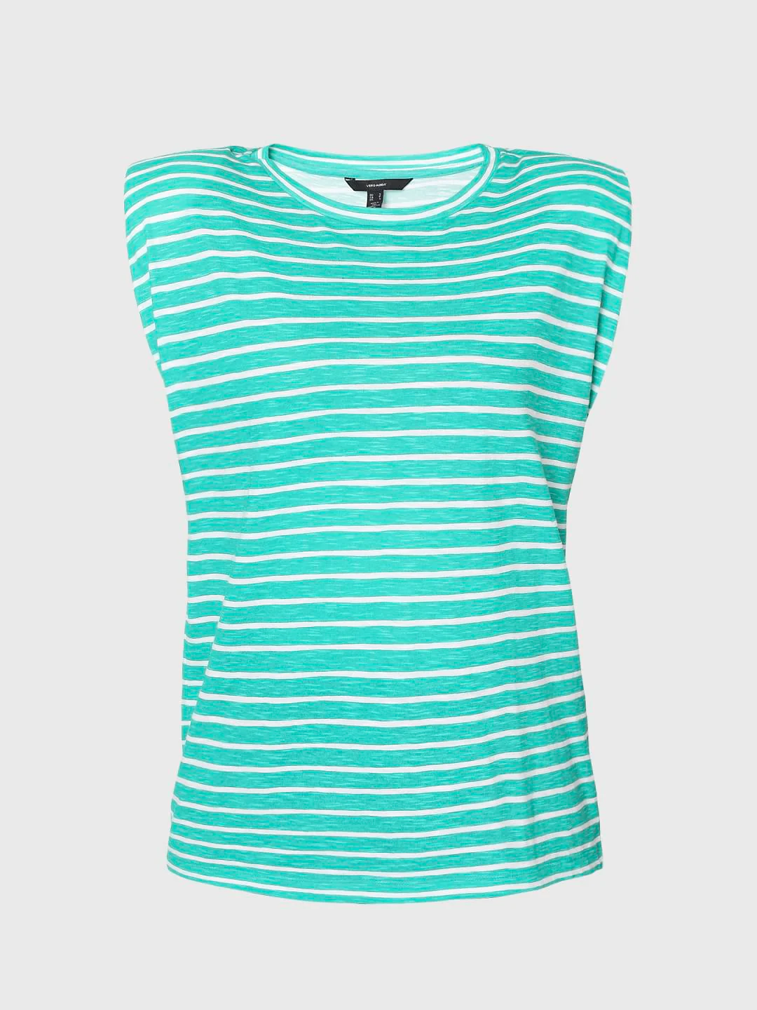 Green Striped Sleeveless T-Shirt - Image 7
