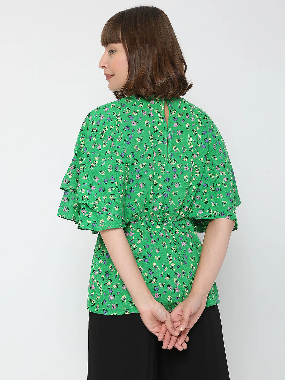 Green Flared Sleeves Top - Image 4