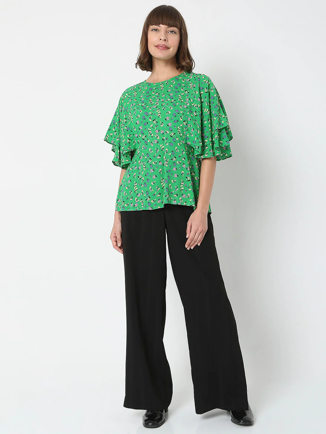 Green Flared Sleeves Top - Image 5