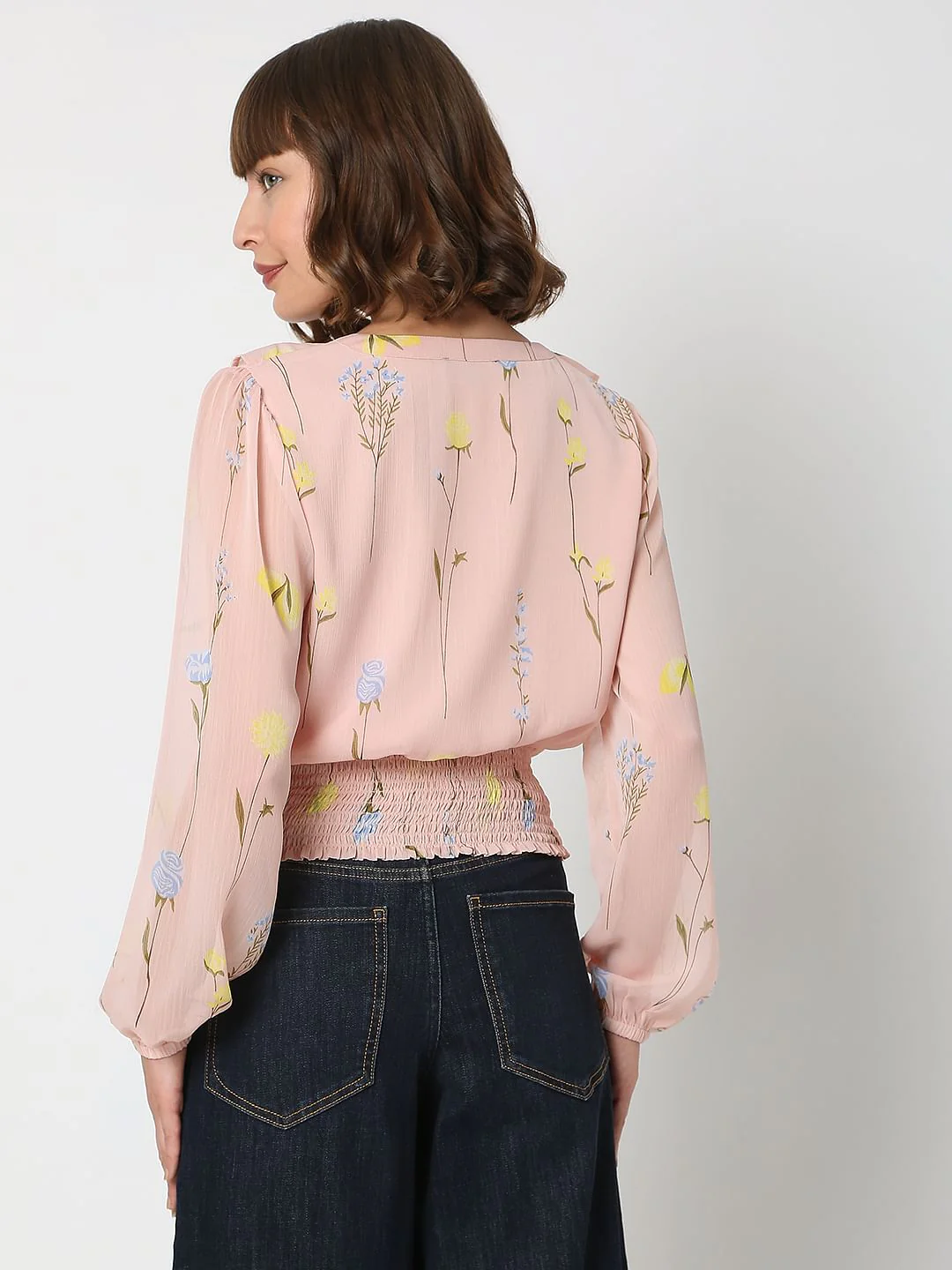 Pink Floral Ruffle Top - Image 4