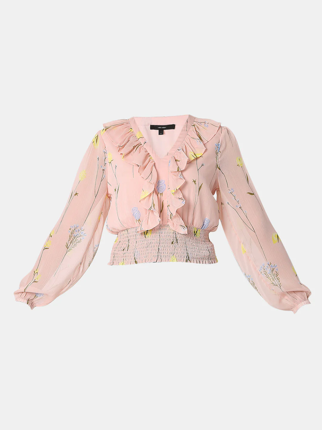 Pink Floral Ruffle Top - Image 7