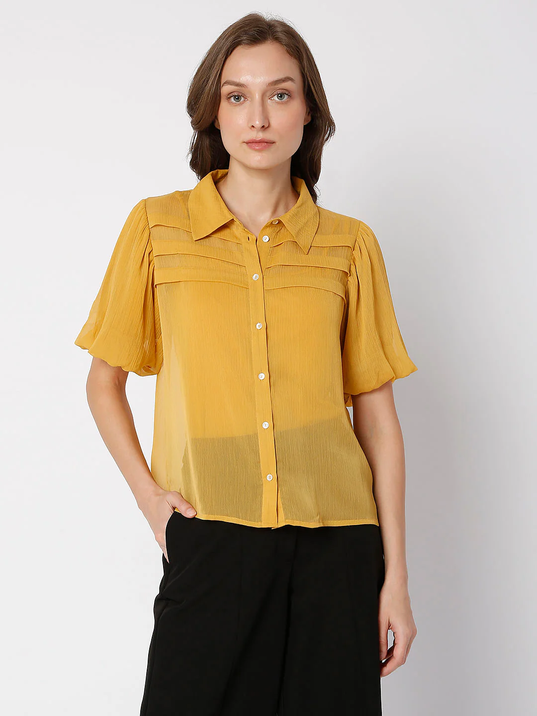 Golden Pleated Top - Image 2
