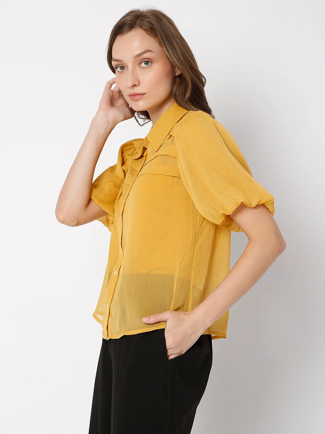 Golden Pleated Top - Image 3