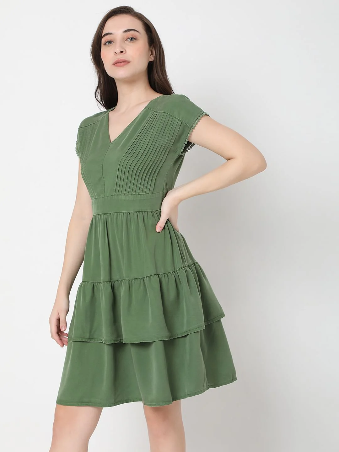 Green Fit & Flare Dress - Image 3