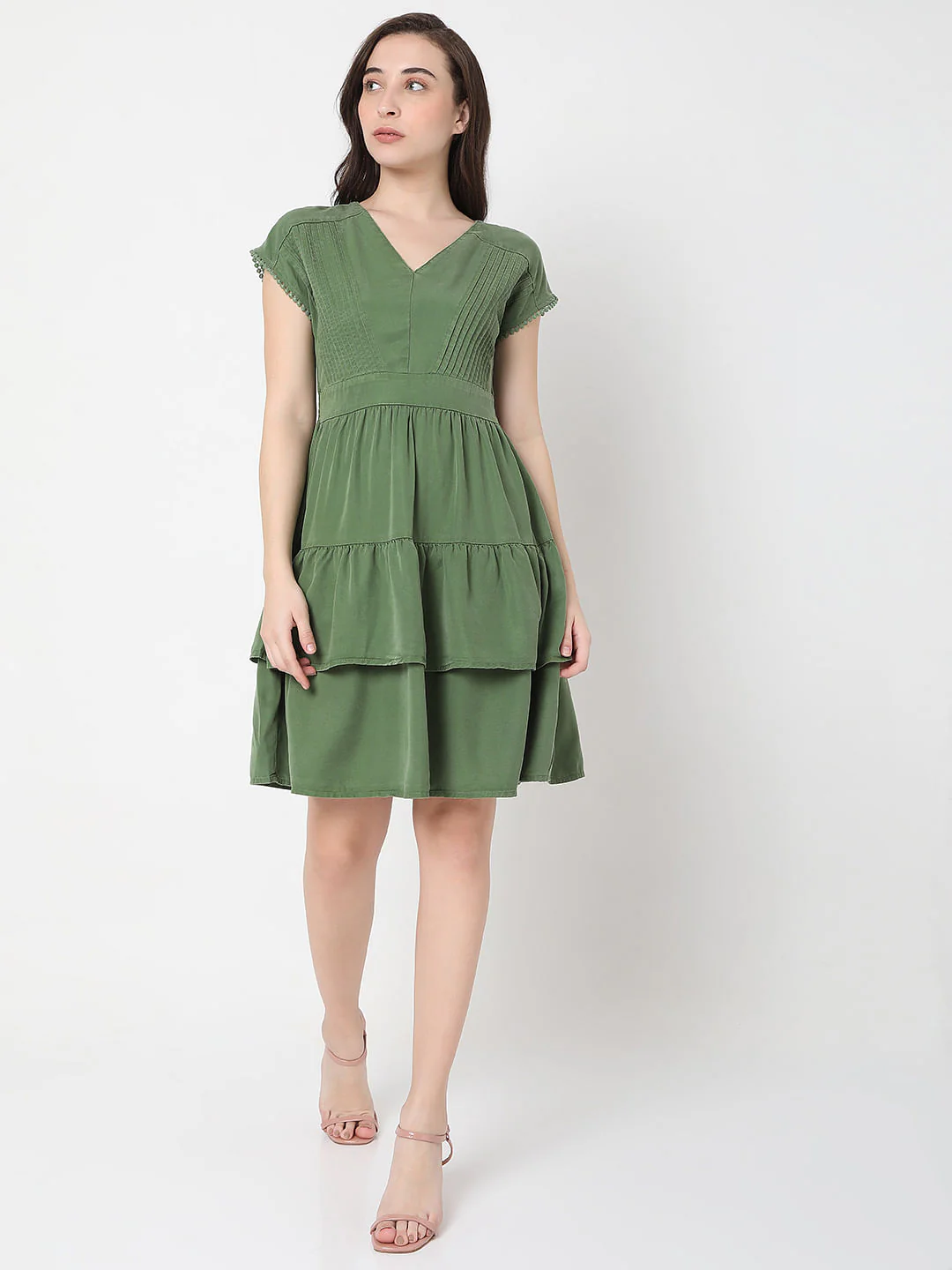 Green Fit & Flare Dress - Image 5