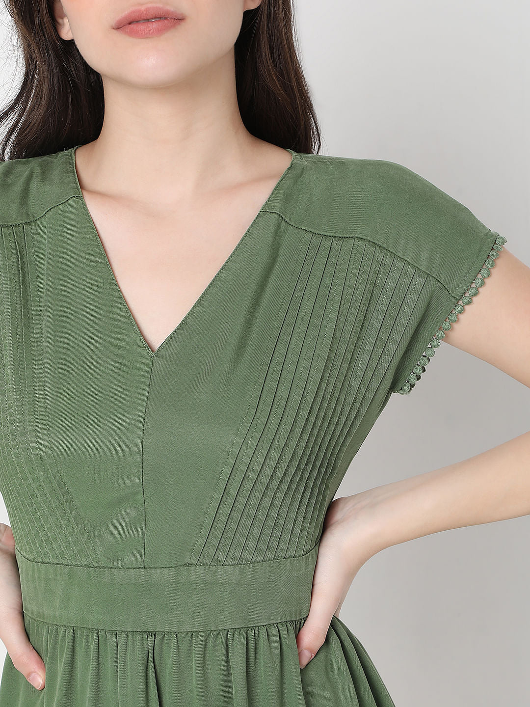 Green Fit & Flare Dress - Image 6