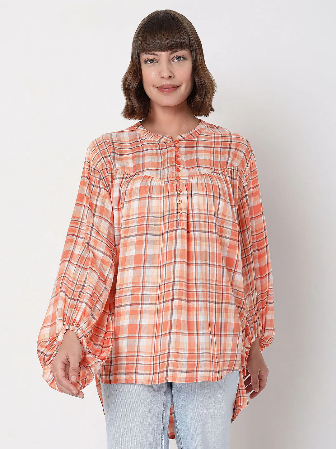 Orange Checked Top - Image 2