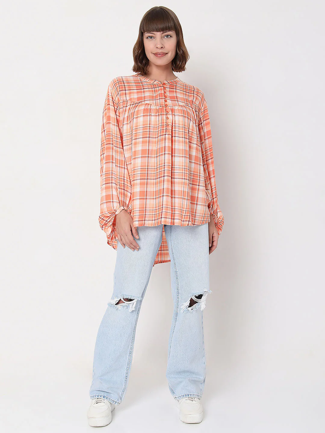 Orange Checked Top - Image 5