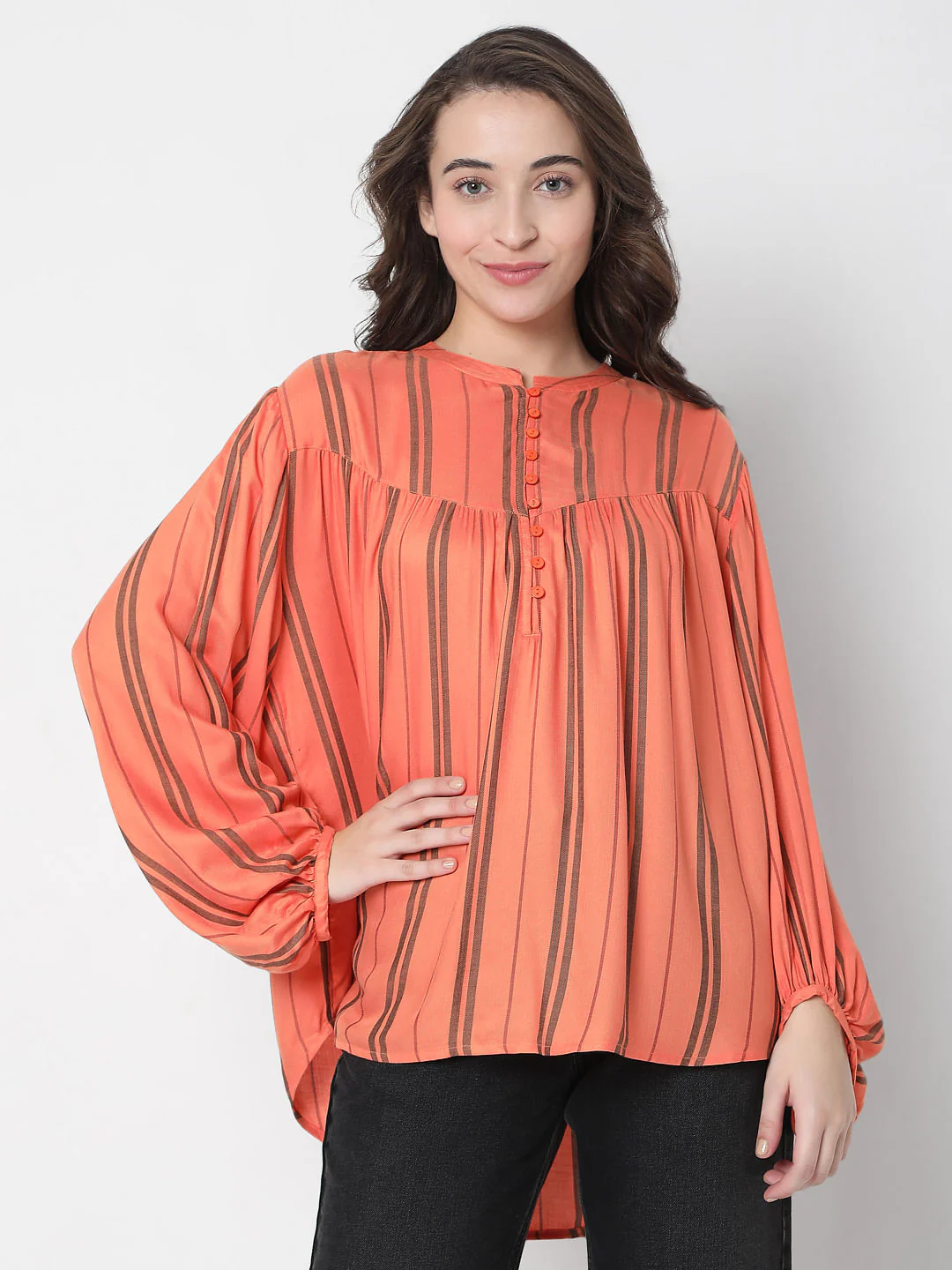 Coral Striped Top - Image 2