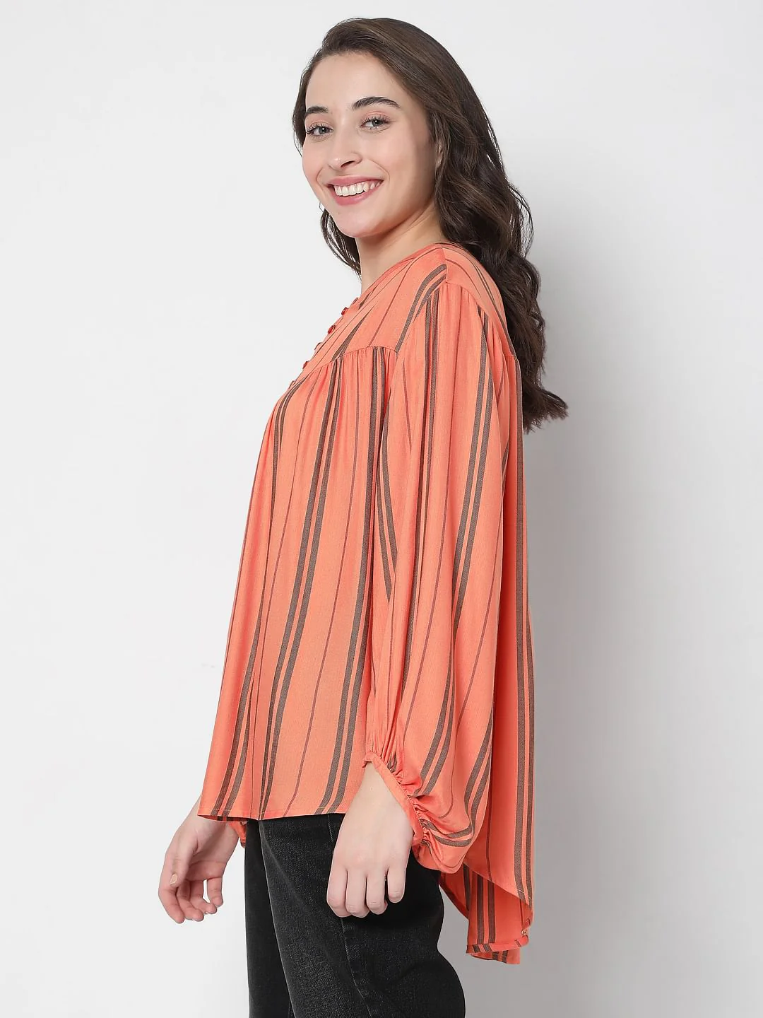 Coral Striped Top - Image 3