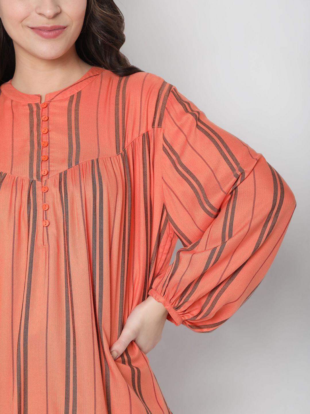 Coral Striped Top - Image 6
