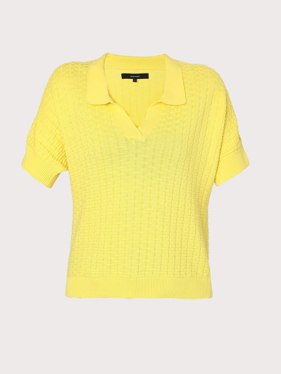 Yellow Textured Knit Top - Image 7