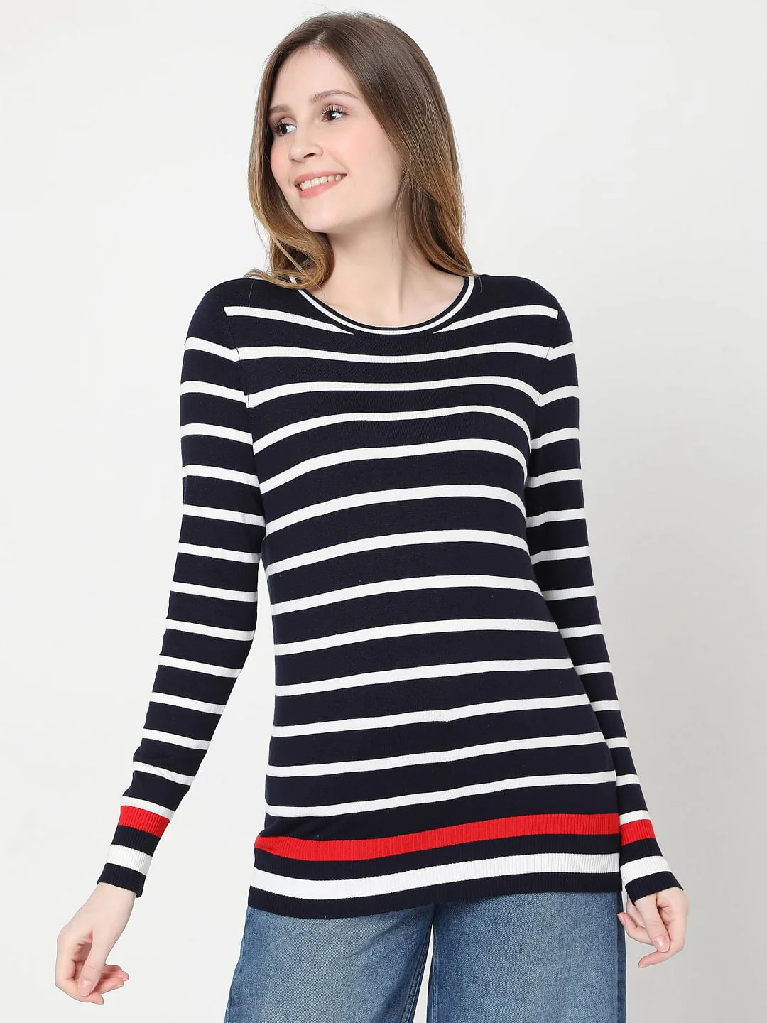 Dark Blue Striped Pullover - Image 2