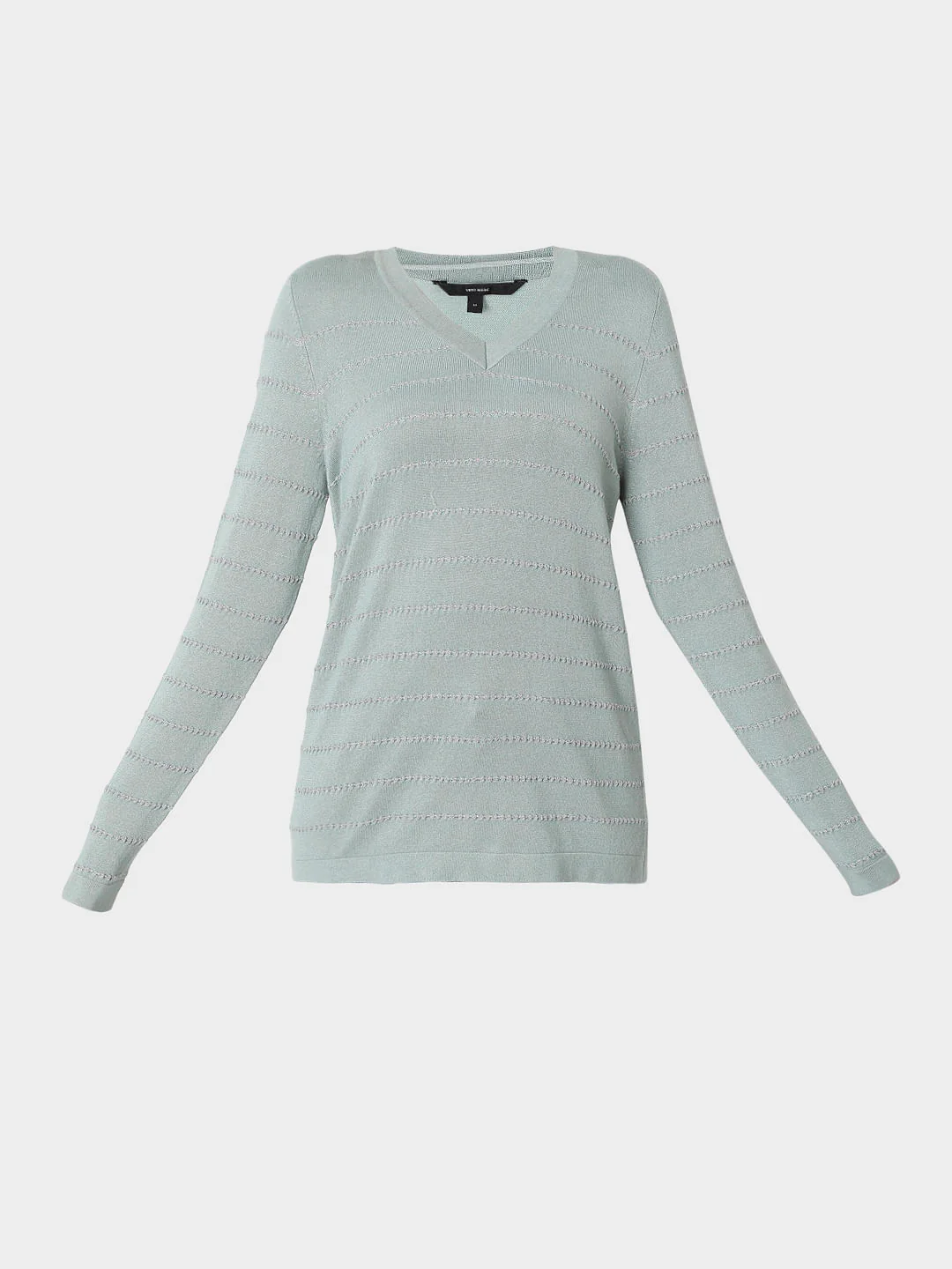 Green Textured Striped Pullover - Image 7