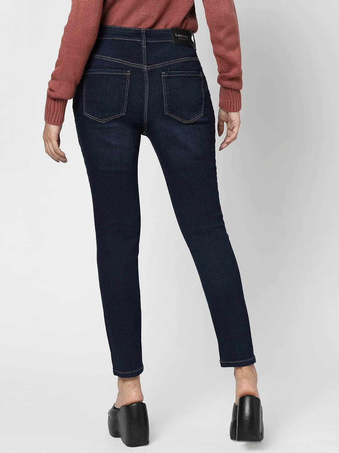 I.Scenery By Vero Moda Dark Blue Mid Rise Wendy Skinny Jeans - Image 4