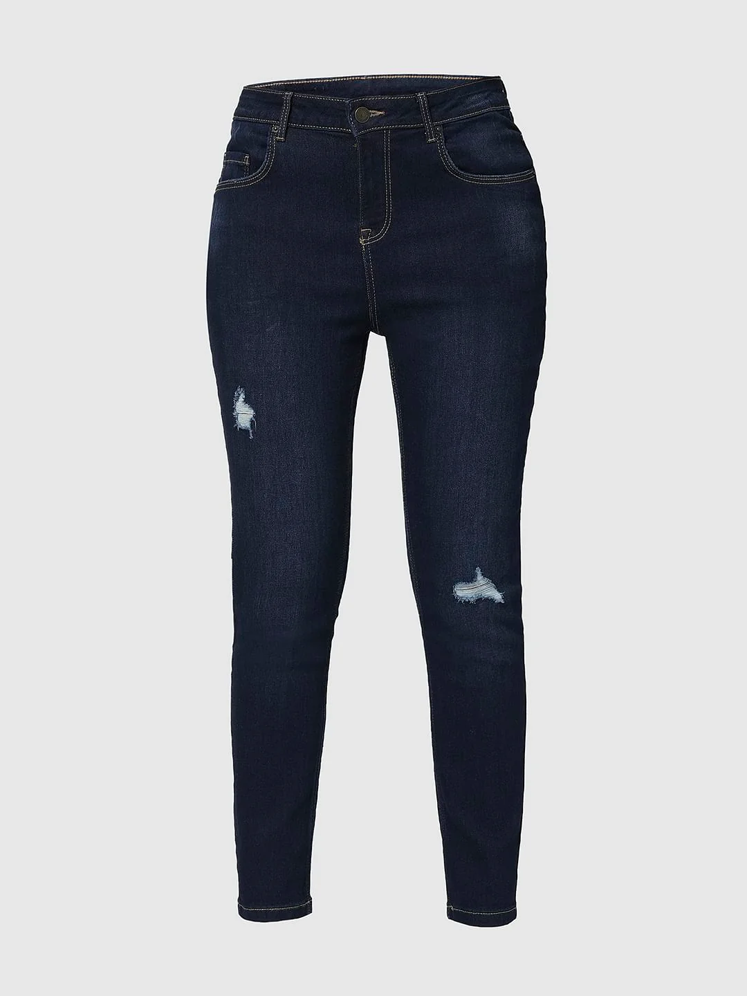 I.Scenery By Vero Moda Dark Blue Mid Rise Wendy Skinny Jeans - Image 7