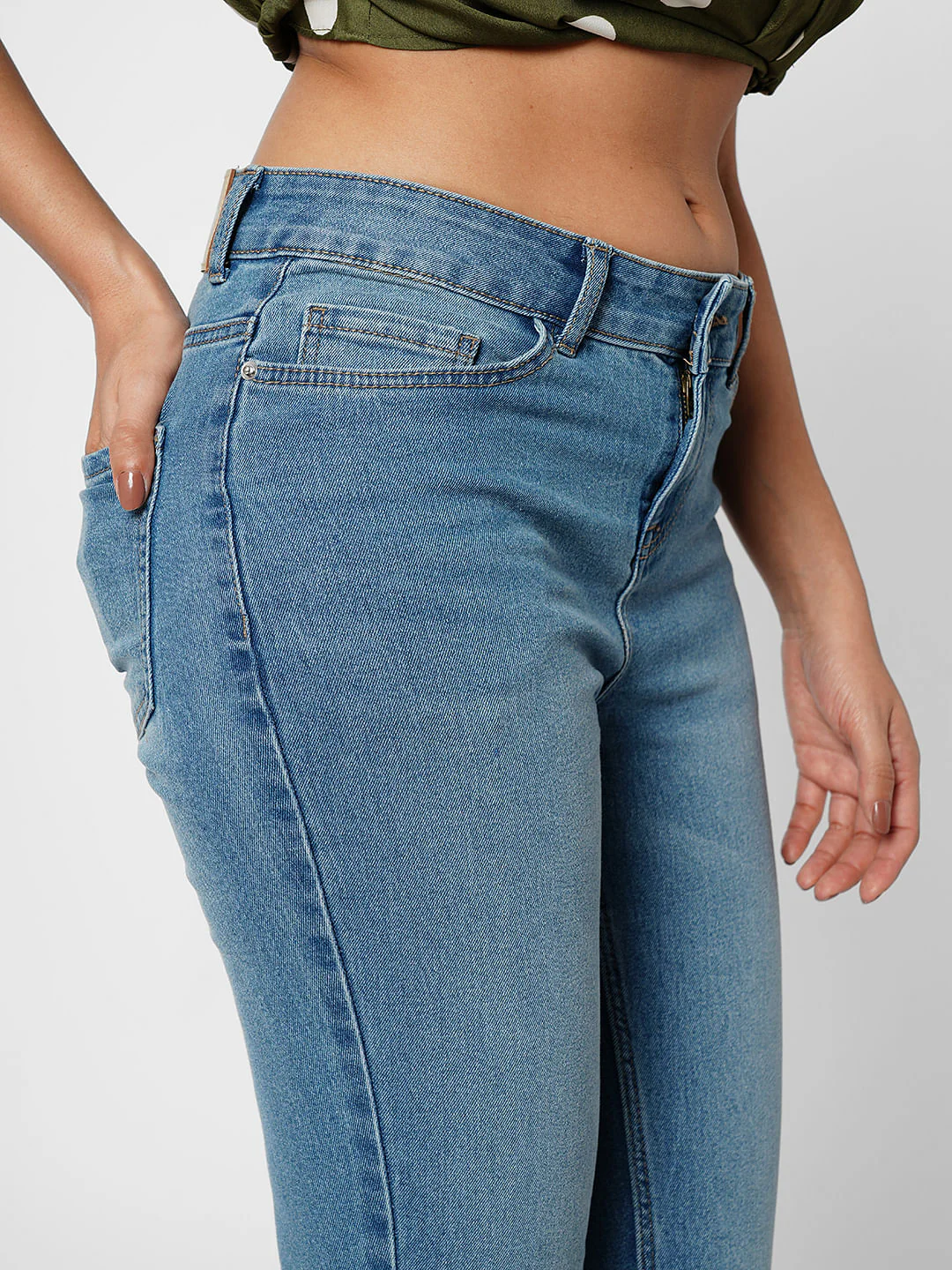 I.Scenery By Vero Moda Blue Mid Rise Wendy Skinny Jeans - Image 6