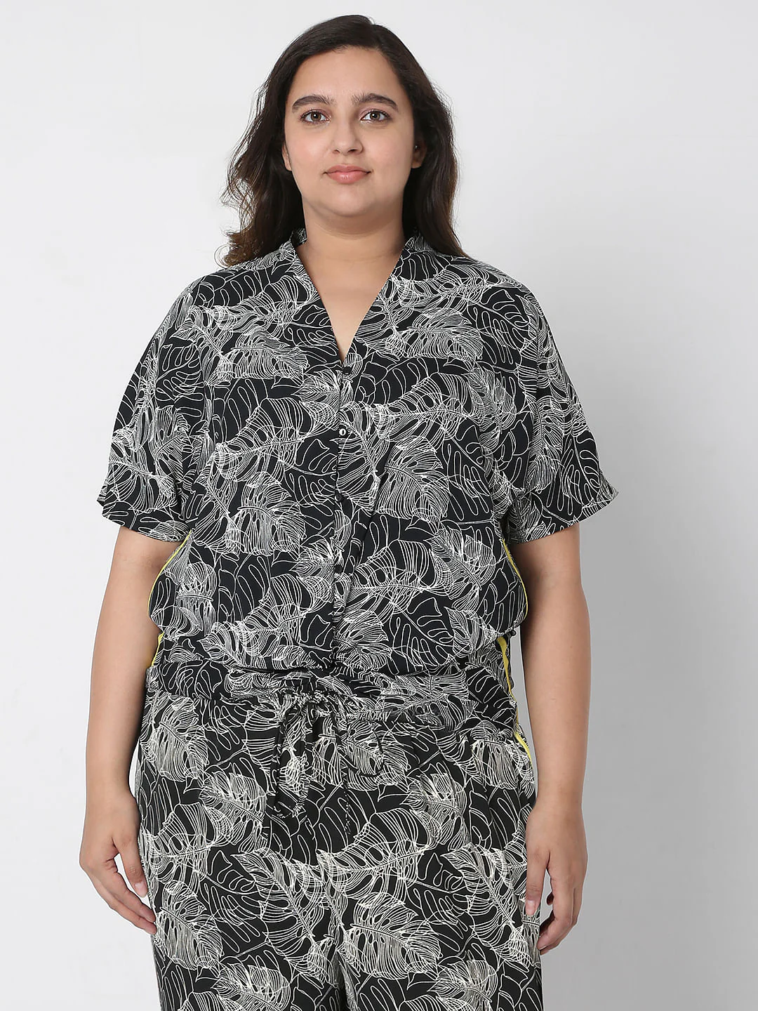 Curve Black Printed Co-Ord Set Top - Image 2