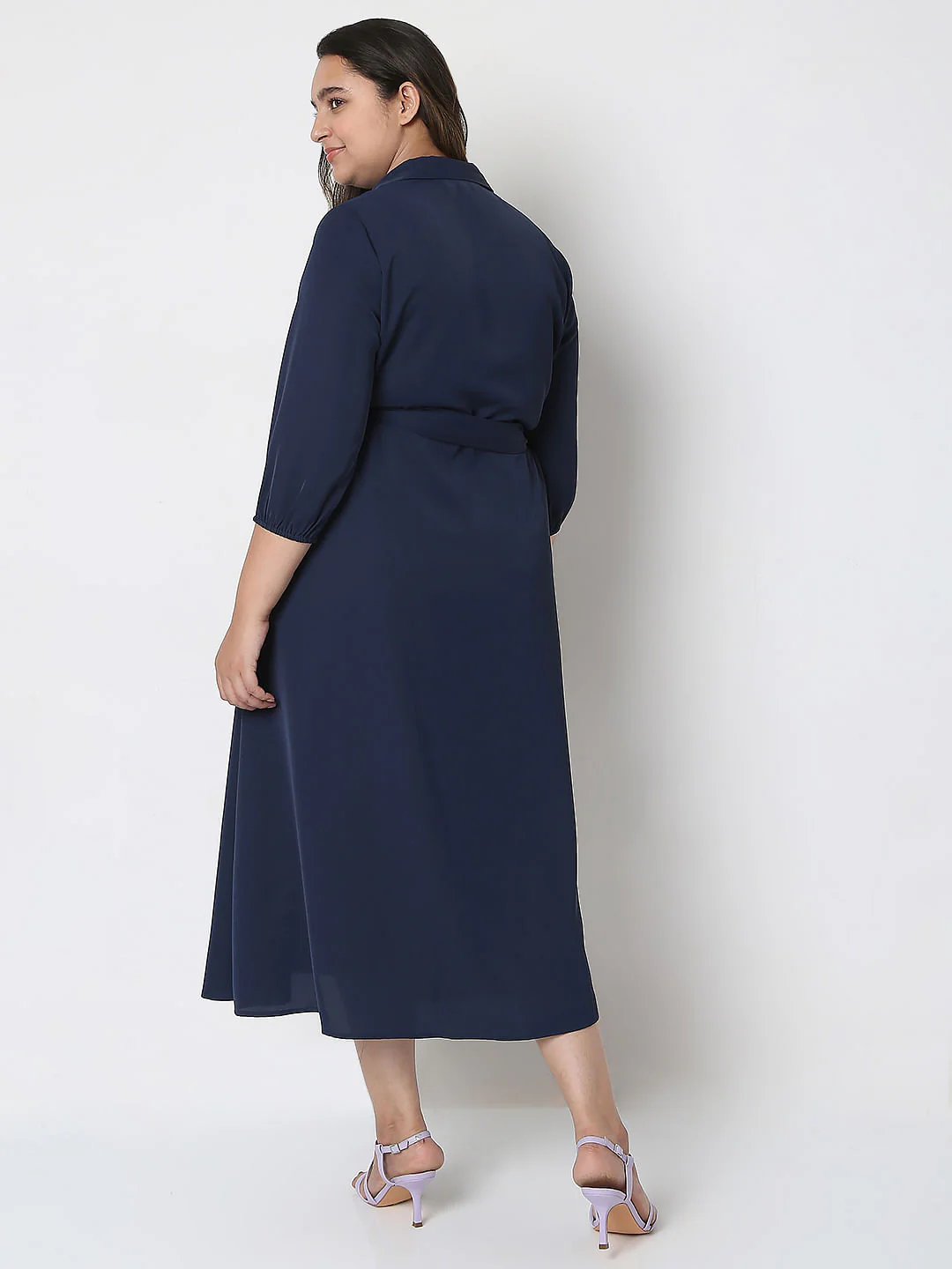 Curve Blue Maxi Shirt Dress - Image 4