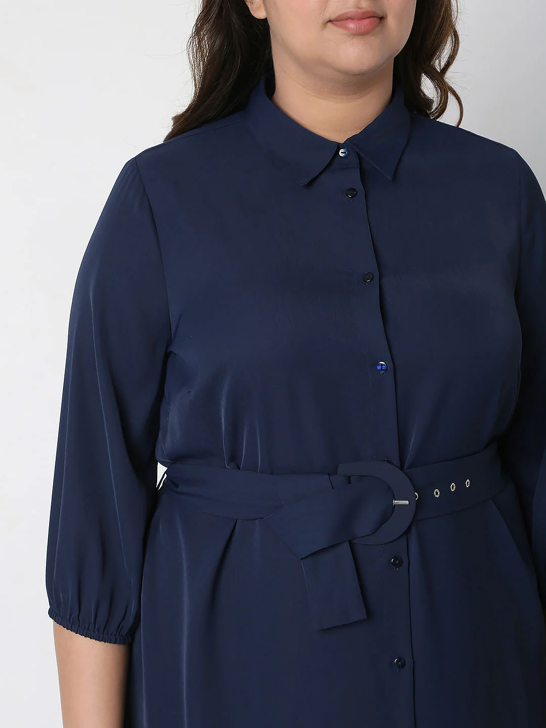 Curve Blue Maxi Shirt Dress - Image 5