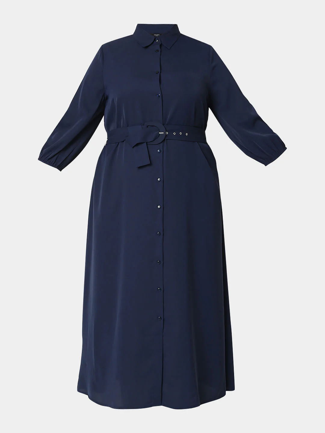 Curve Blue Maxi Shirt Dress - Image 6