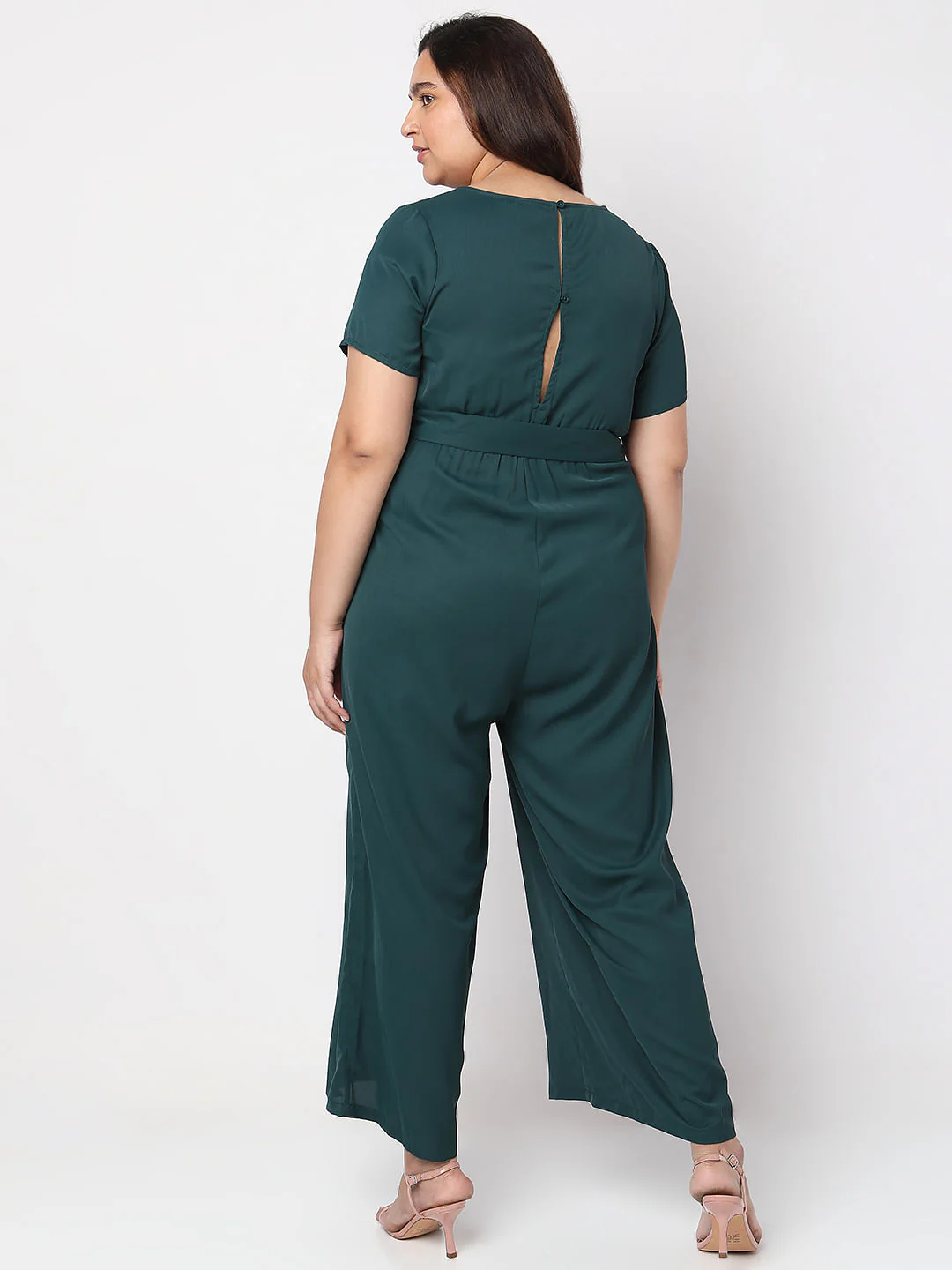 Curve Green Belted Jumpsuit - Image 4