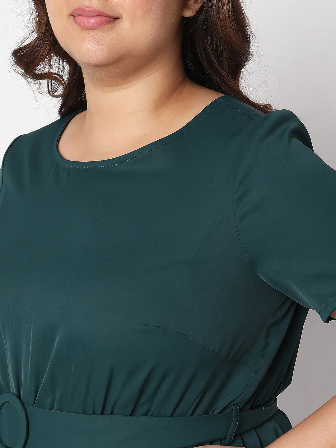 Curve Green Belted Jumpsuit - Image 5
