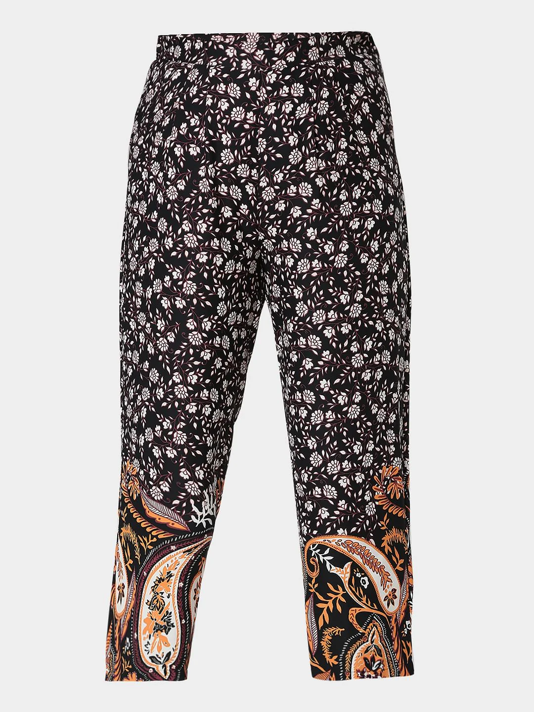 Curve Black High Waist Paisley Print Co-Ord Set Trousers - Image 7