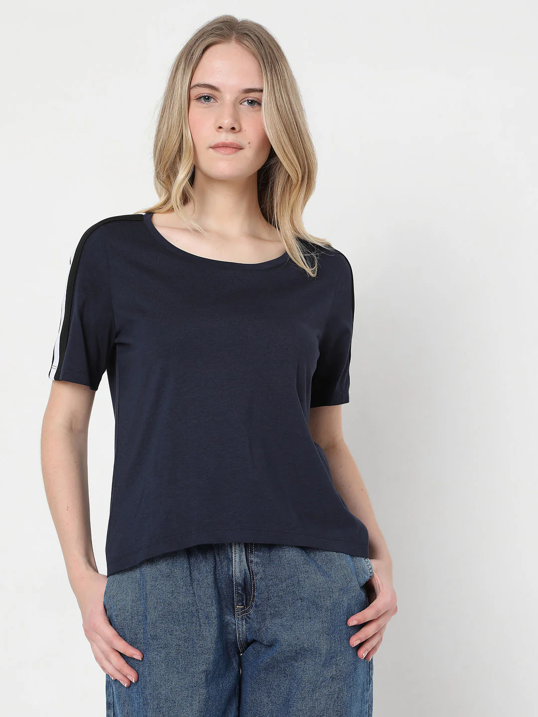 Blue Solid T-Shirt - Image 2