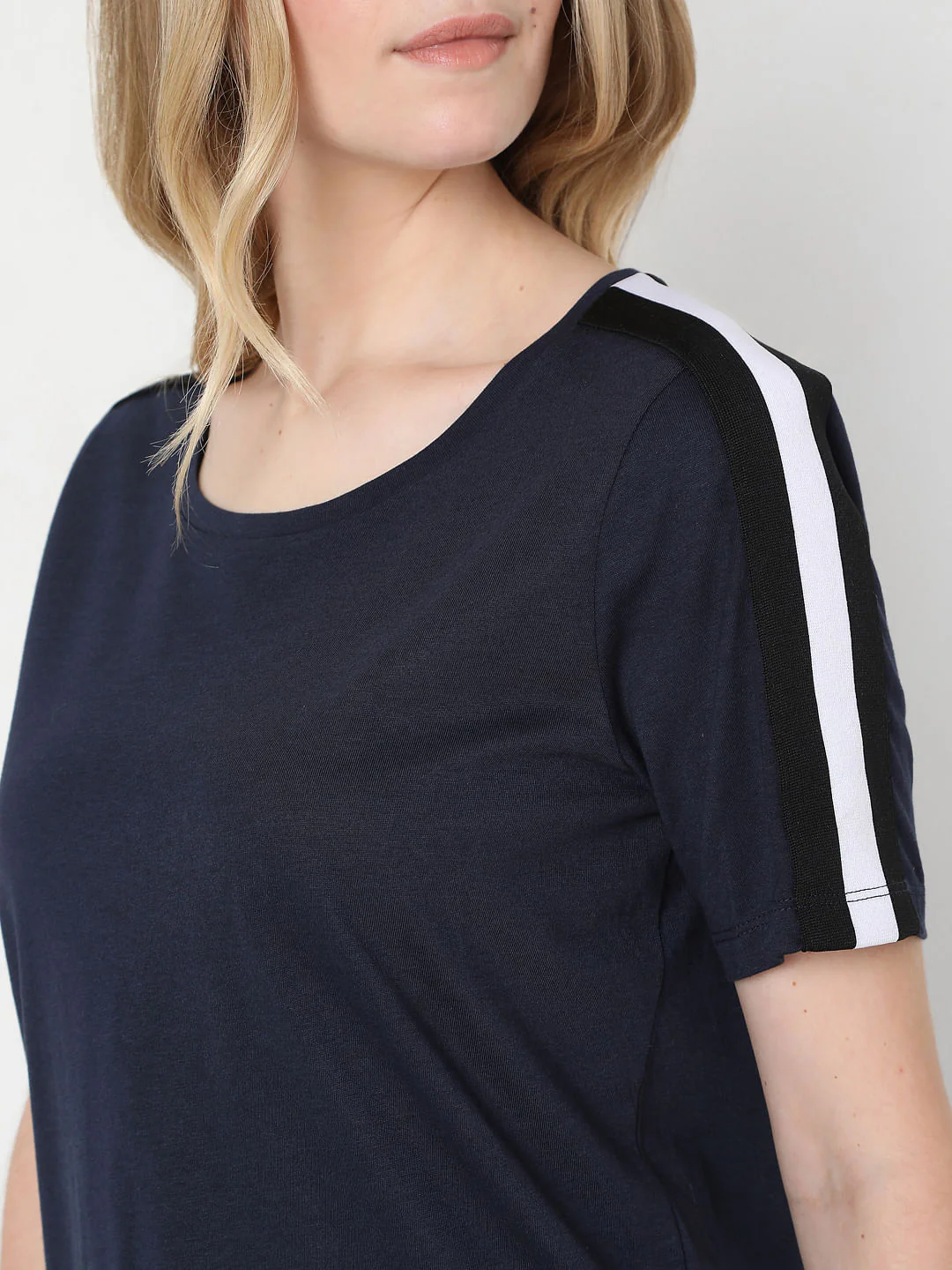 Blue Solid T-Shirt - Image 6