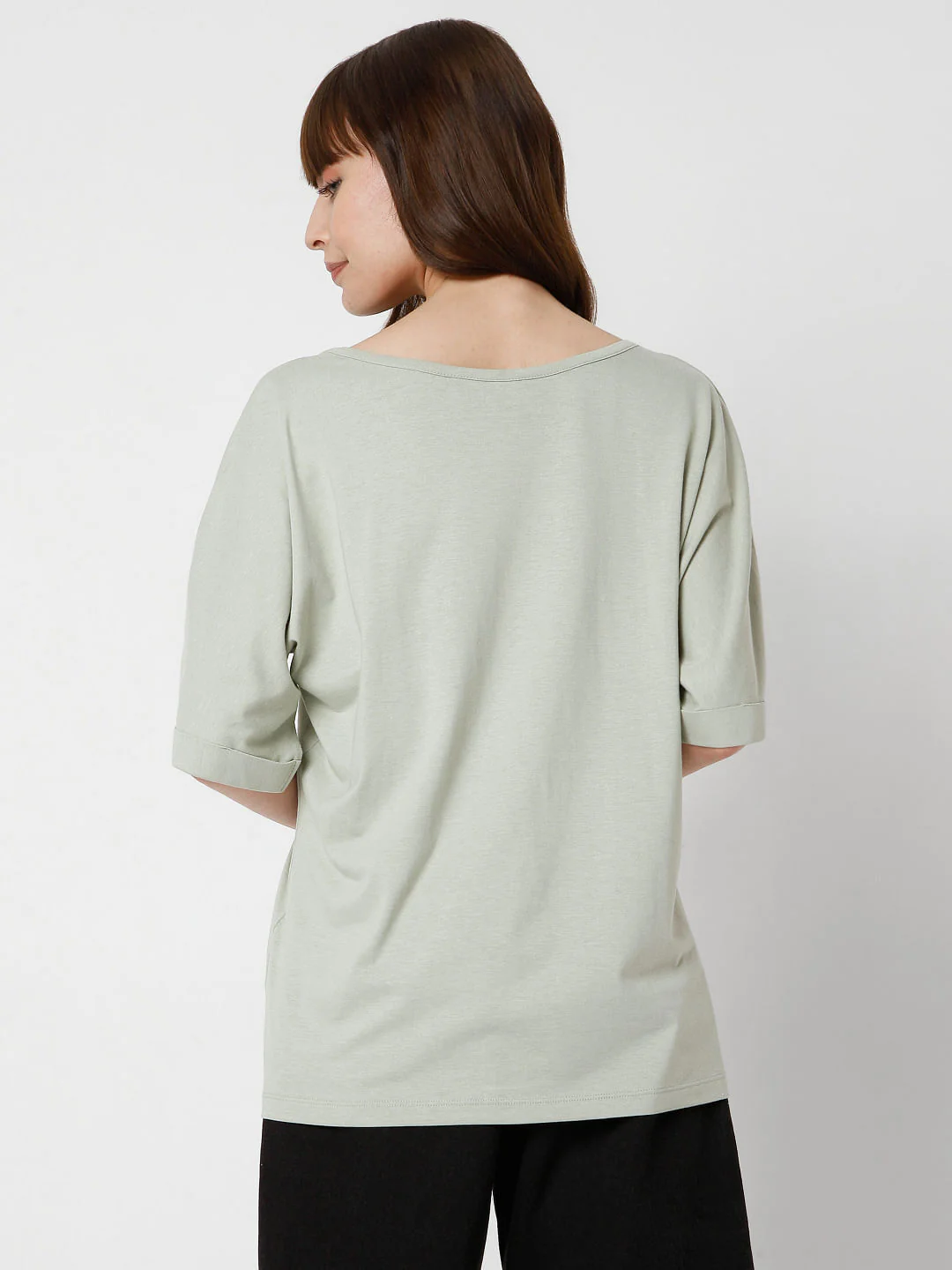 Green V Neck T-Shirt - Image 4