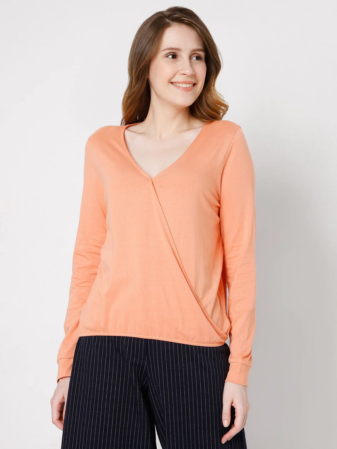 Coral Wrap Top - Image 2