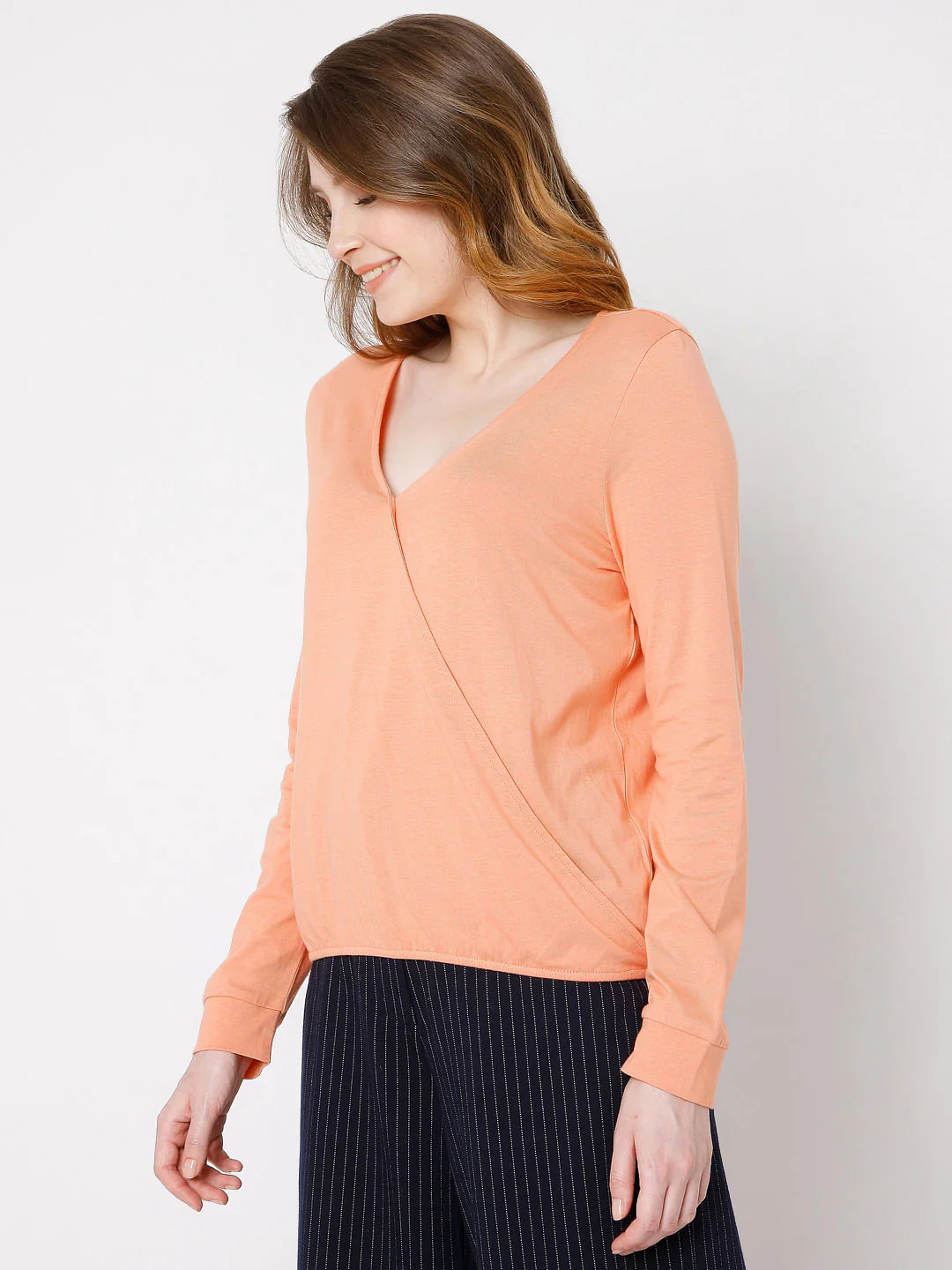 Coral Wrap Top - Image 3