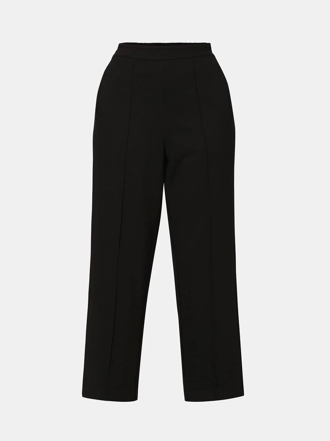 Black High Rise Straight Fit Pants - Image 7