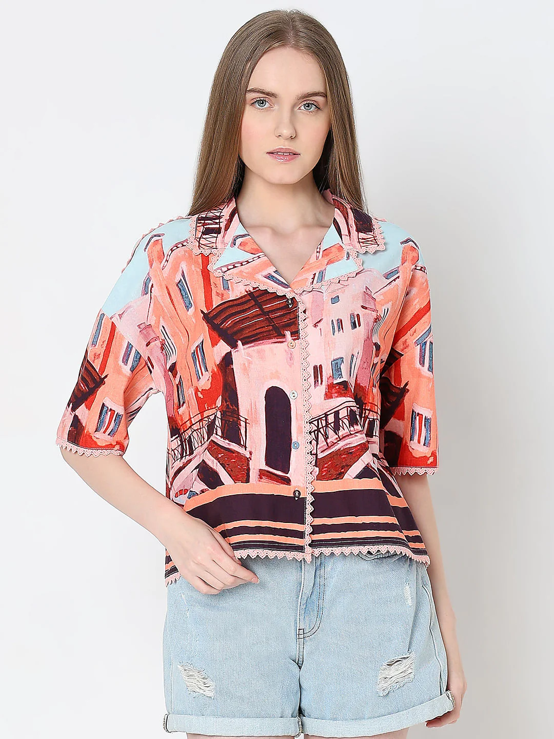 Pink Amalfi Coast Print Shirt - Image 2