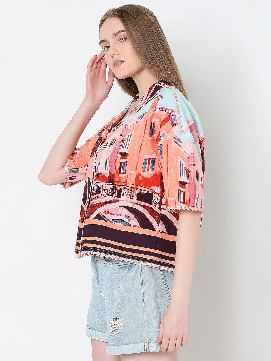 Pink Amalfi Coast Print Shirt - Image 3