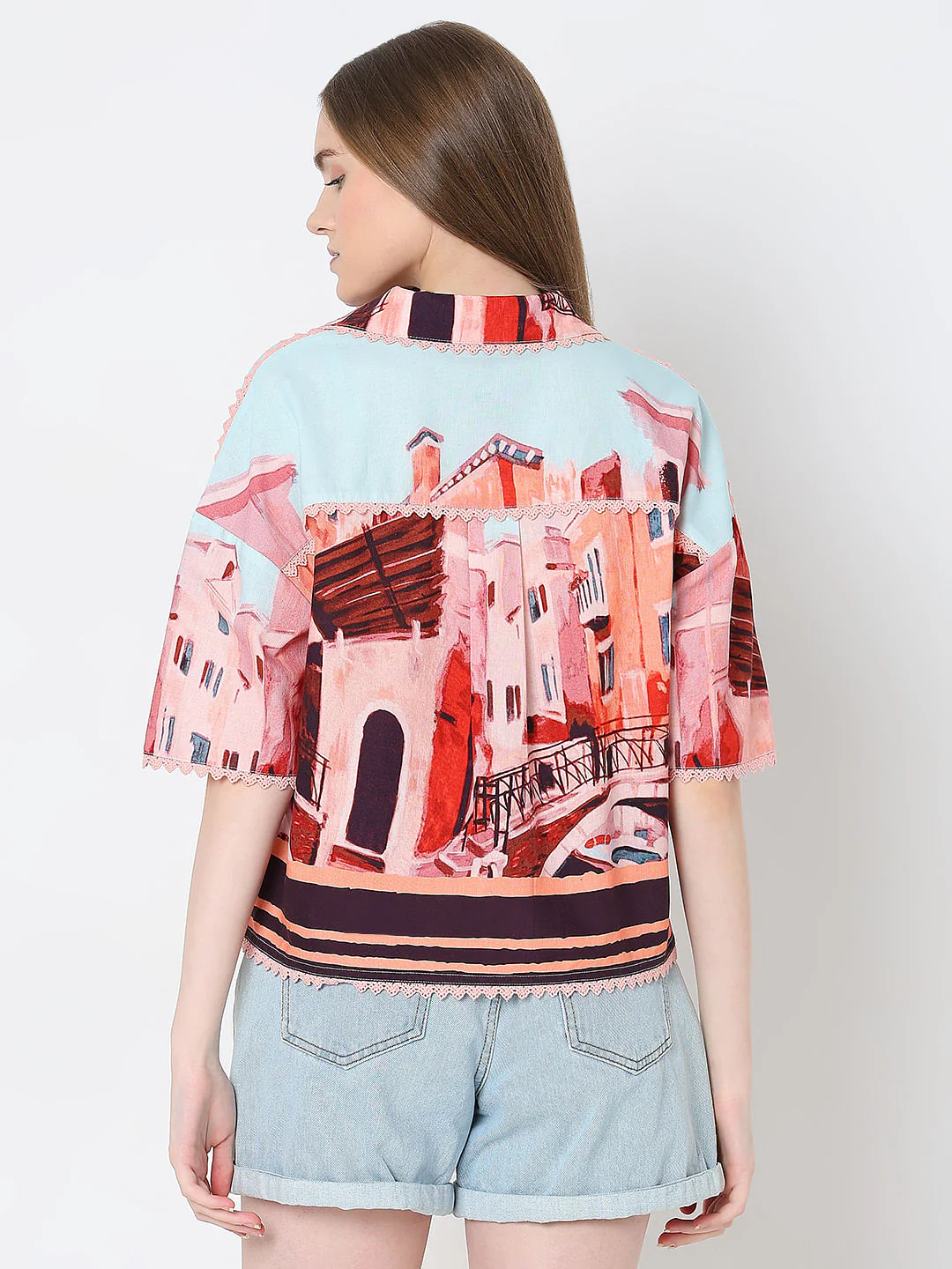 Pink Amalfi Coast Print Shirt - Image 4