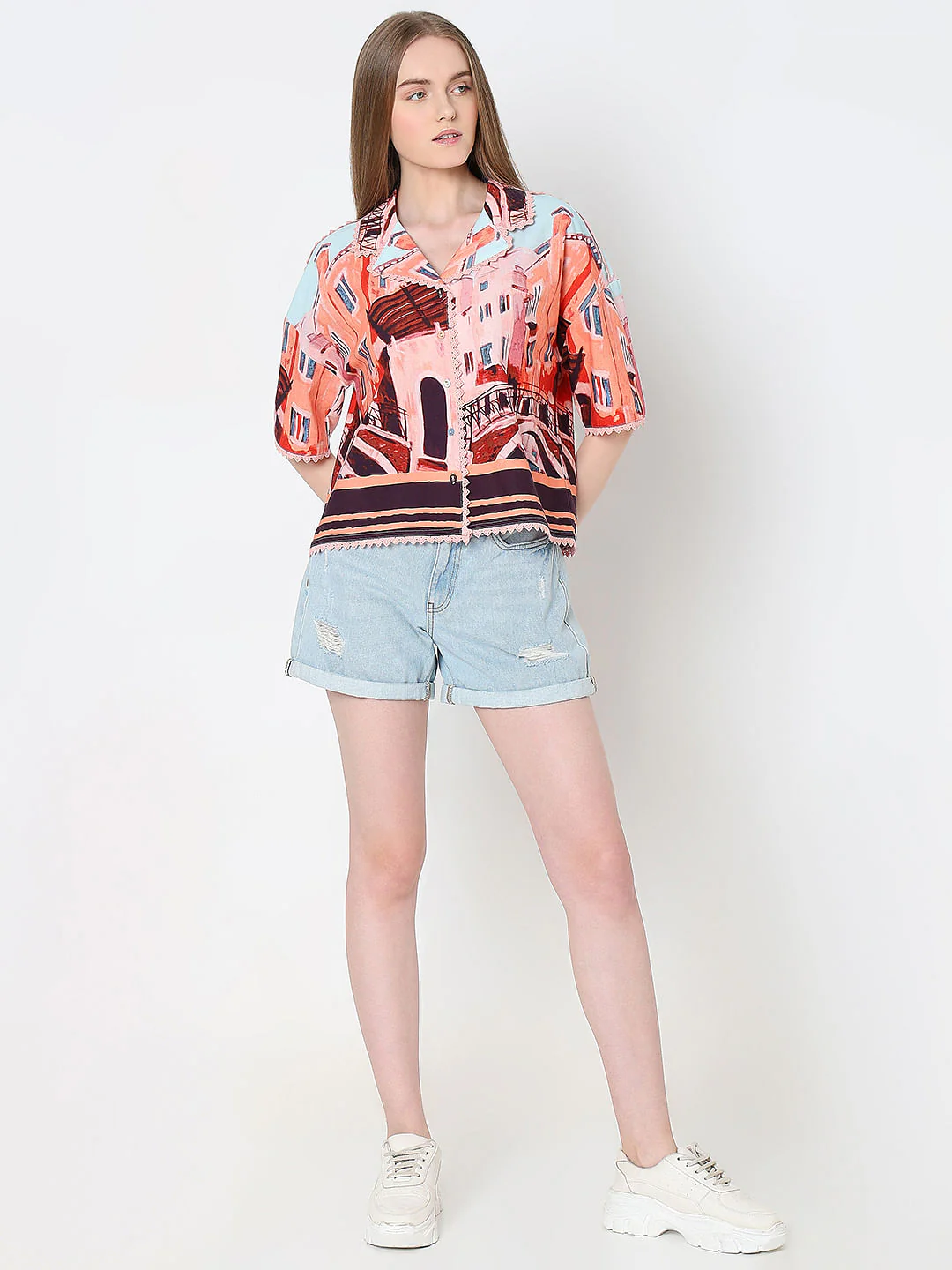 Pink Amalfi Coast Print Shirt - Image 5