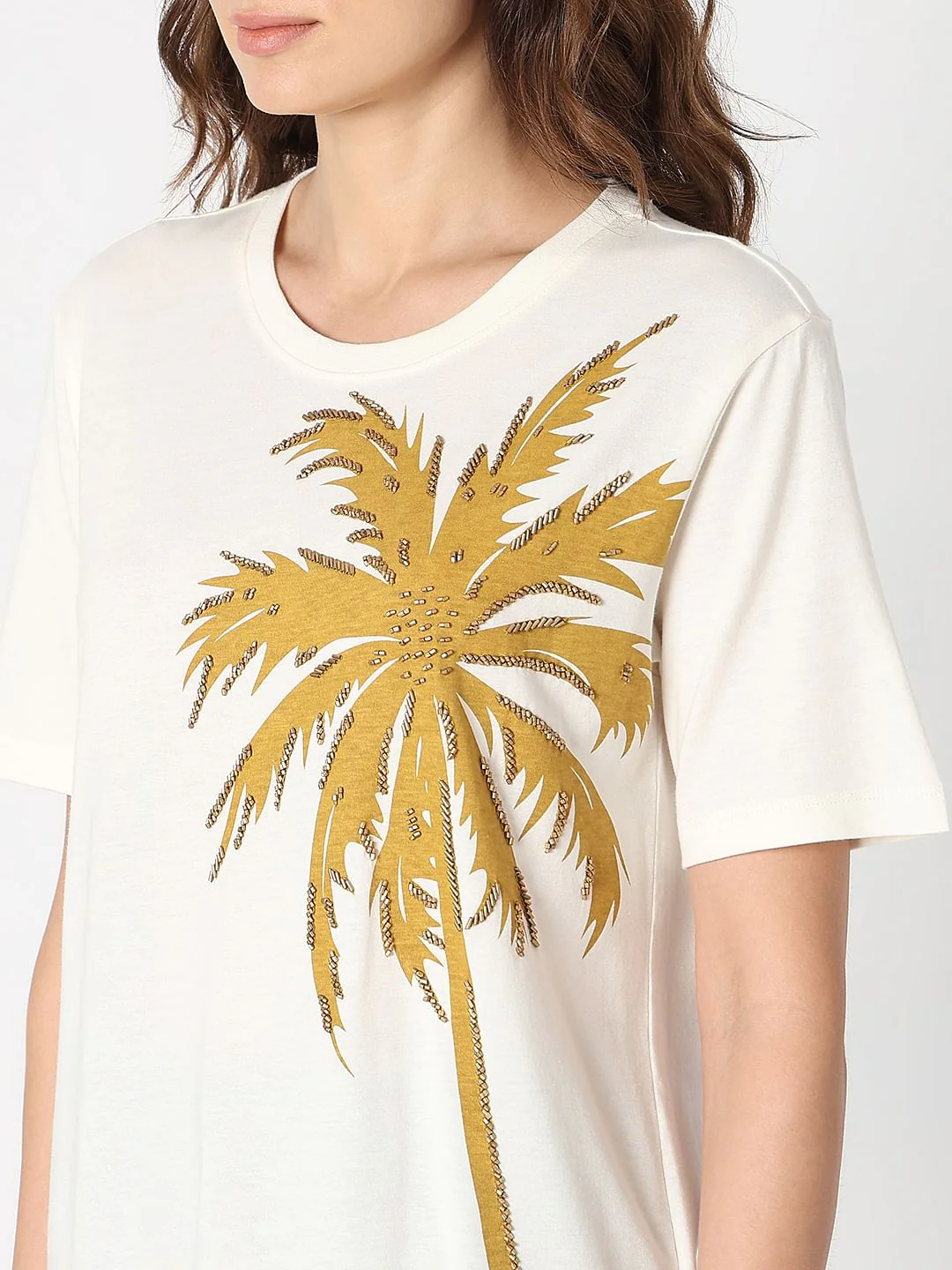 White Palm Print T-Shirt - Image 8