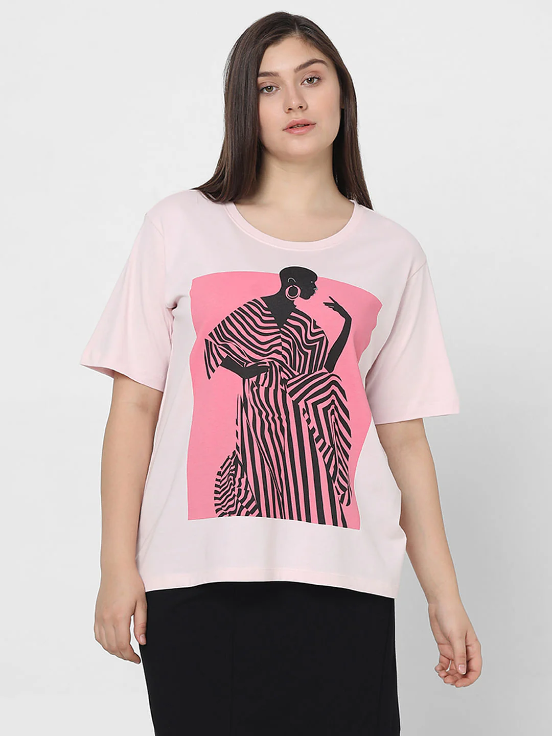 Curve Lilac Graphic Print T-Shirt - Image 2