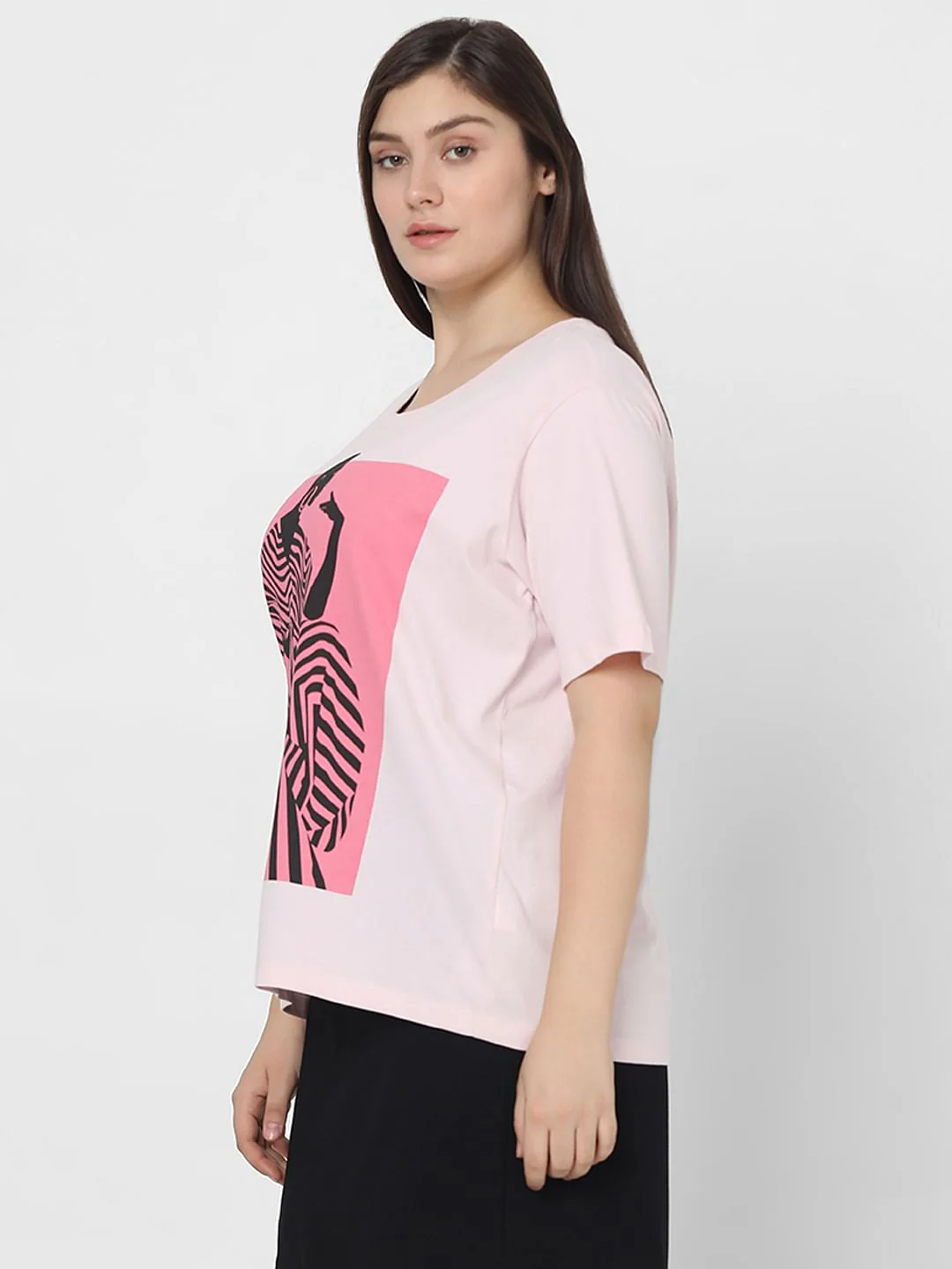 Curve Lilac Graphic Print T-Shirt - Image 3